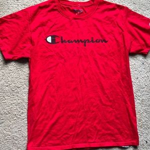 Mens red champion tee
